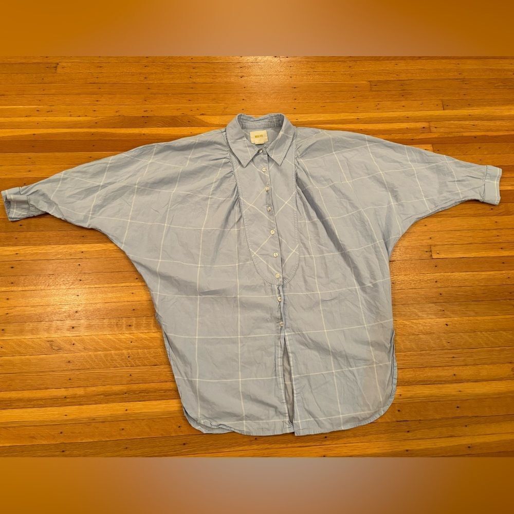 Maeve Blue Plaid Blouse